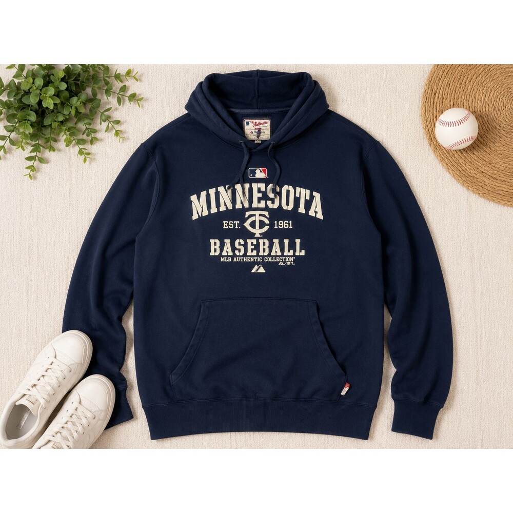 Majestic‎ Minnesota Twins Therma Base Hoodie Navy M MLB Authentic Collection